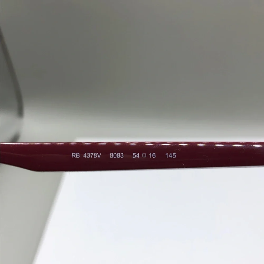 Ray Ban RB4378V 8083 Transparent Grey FRAMES Burgundy Temples UNISEX 54-16-145